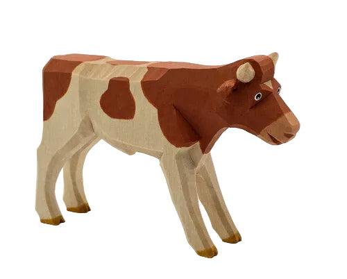 Lotte Sievers-Hahn Krippenfiguren 12cm, Ochse stehend, gefleckt, 6,5 cm