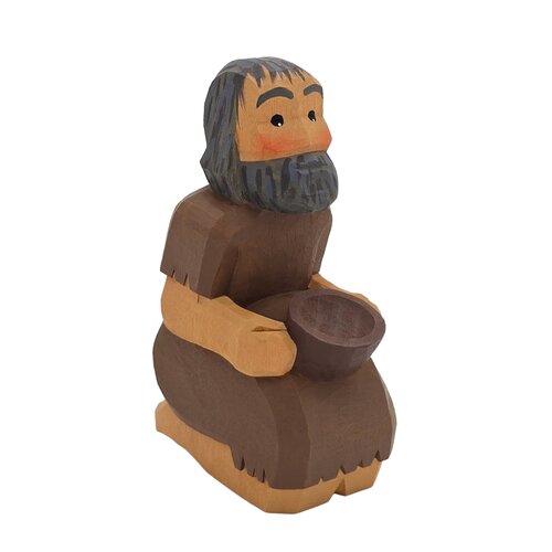 Lotte Sievers-Hahn Krippenfiguren 12cm, Bettler mit Schale 8cm