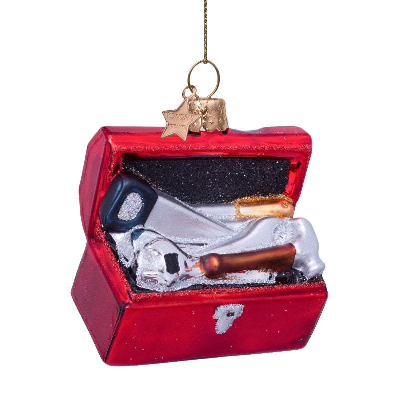 Vondels Glasornament Red Toolbox H5cm