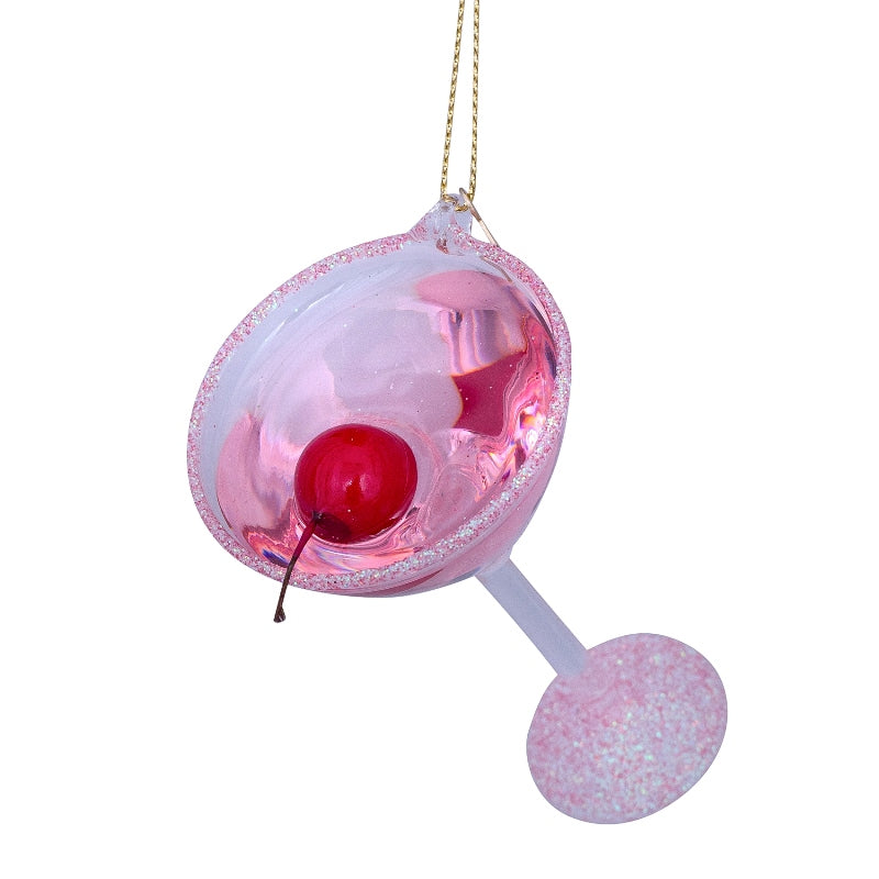 Vondels Ornament Pink Cosmopolitan Cocktail H8,5cm