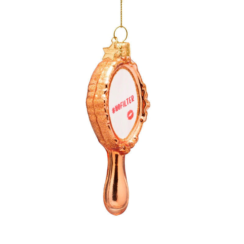 Vondels Glasornament Shiny Copper No Filter Hand Mirror H11,5cm