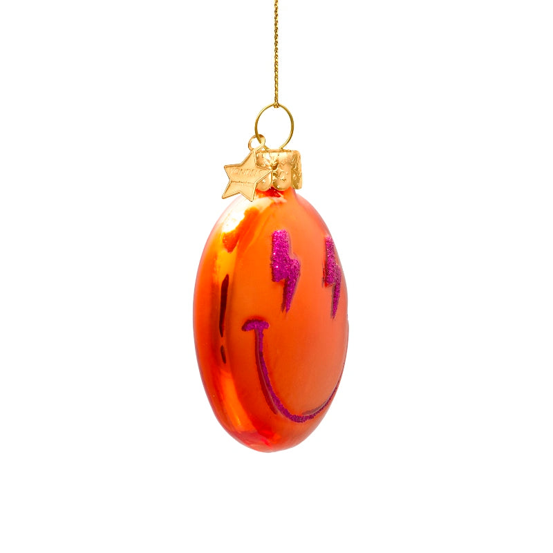 Vondels Glasornament Orange Smiley H7,5cm