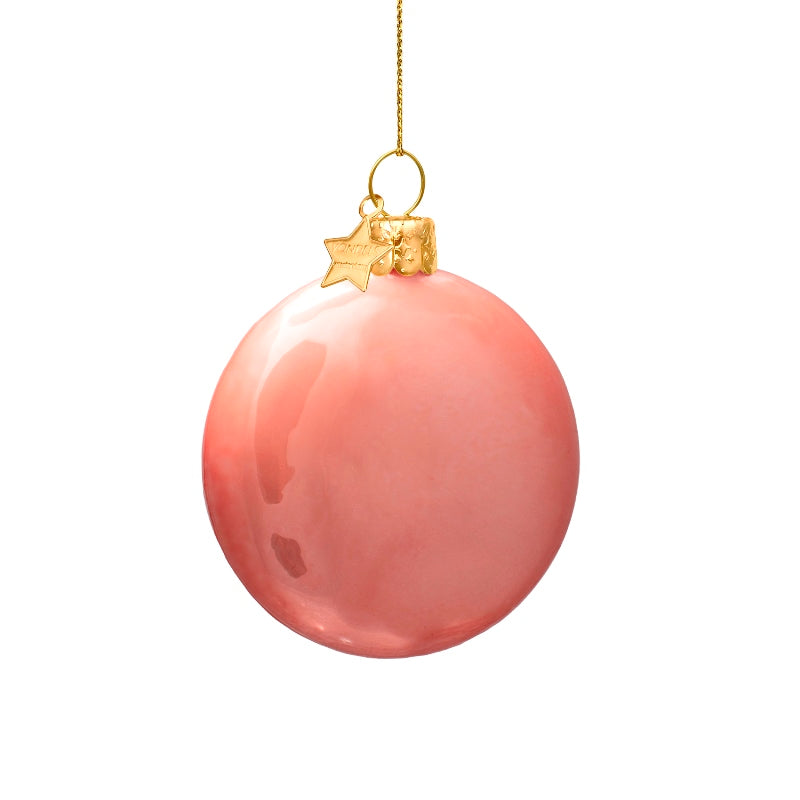 Vondels Glasornament Pink Orange Smiley H7,5cm