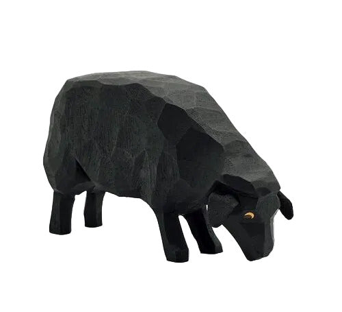 Lotte Sievers-Hahn Krippenfiguren 12 cm, Schaf schwarz fressend 4 cm