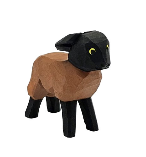 Lotte Sievers-Hahn Krippenfiguren 12cm, Lamm dunkel stehend 3,5cm