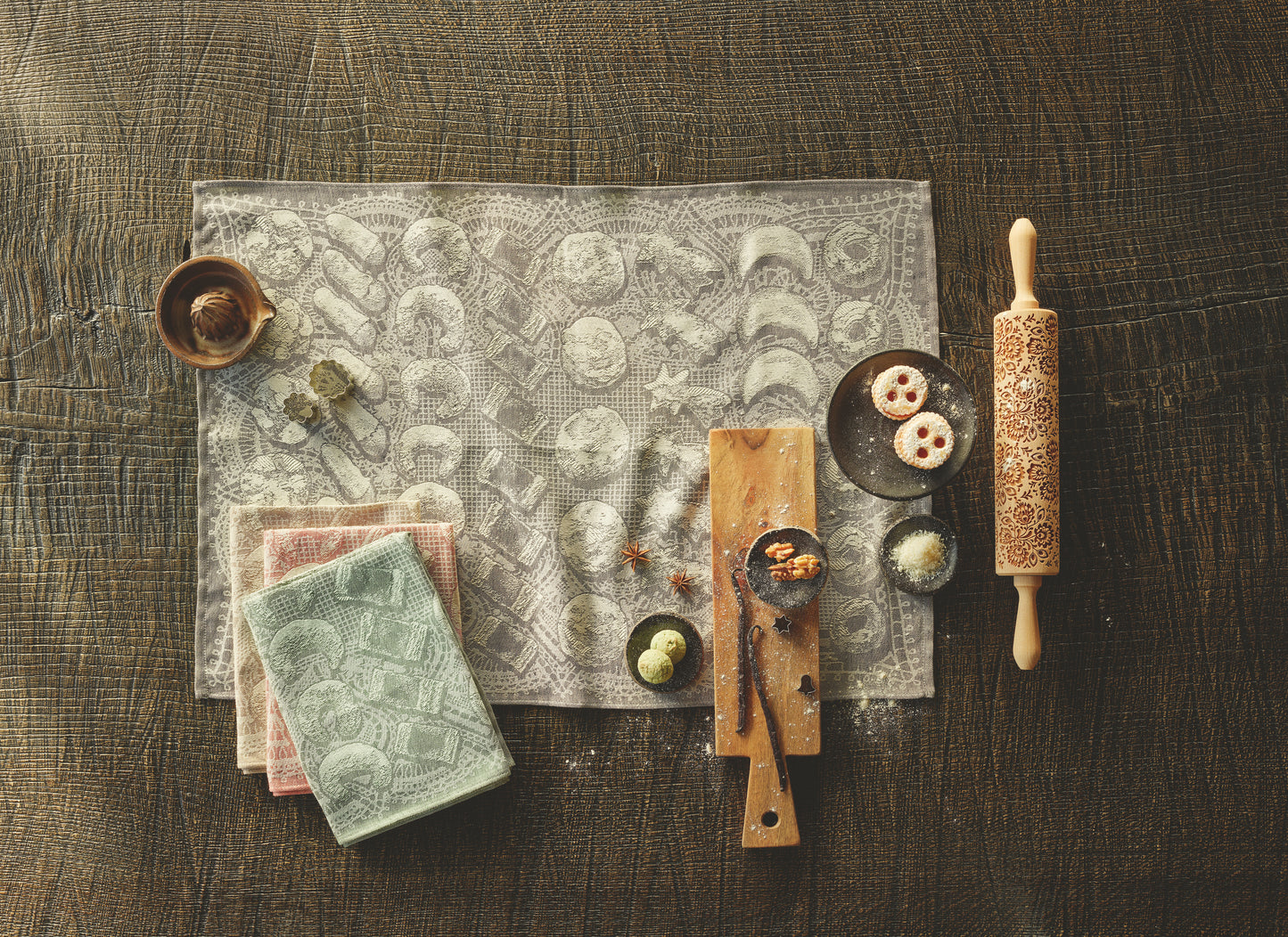 Leitner Leinen Küchentuch 167 "Kekse" 50 x 70 cm