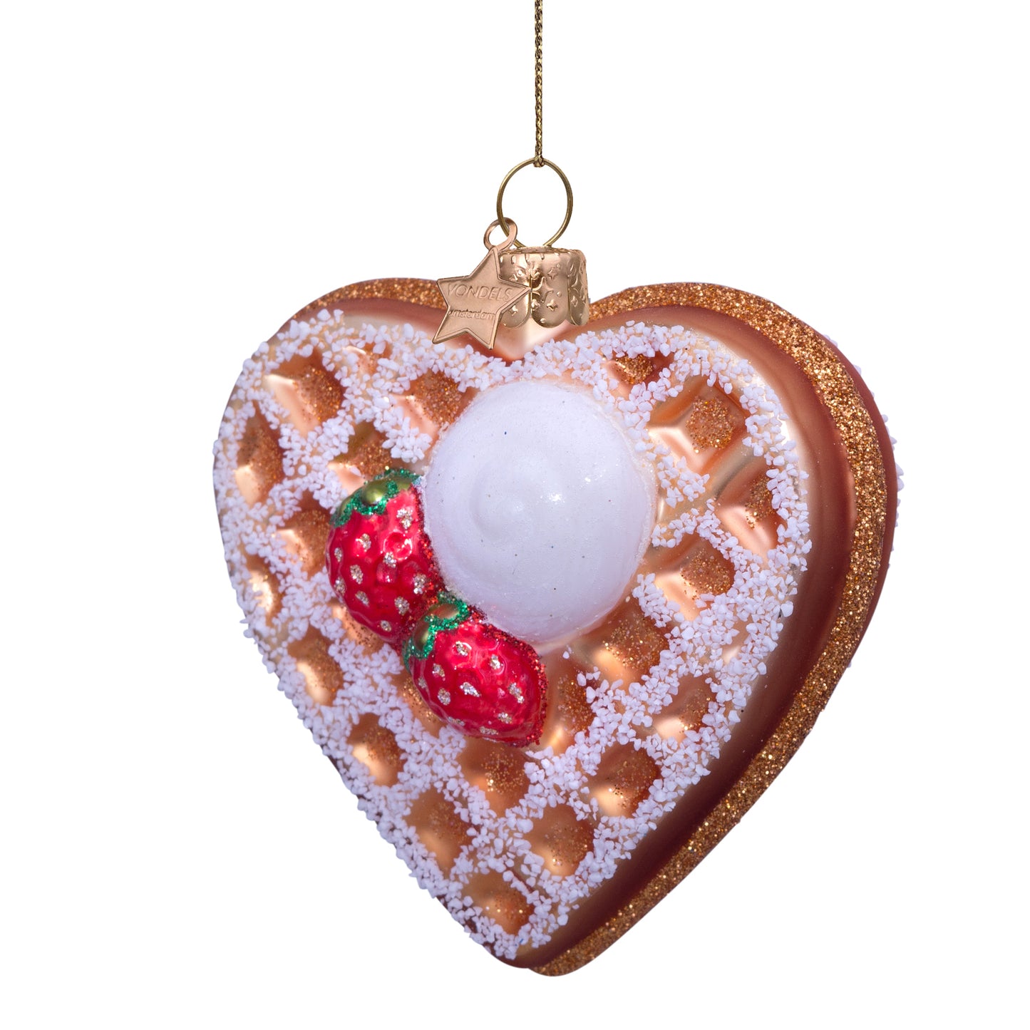 Vondels Glasornament Heart Waffle w/ice H8cm
