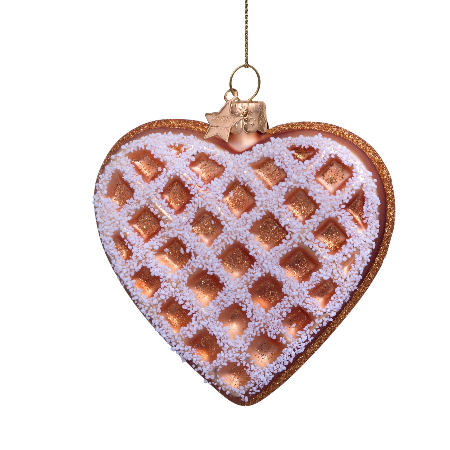 Vondels Glasornament Heart Waffle w/ice H8cm
