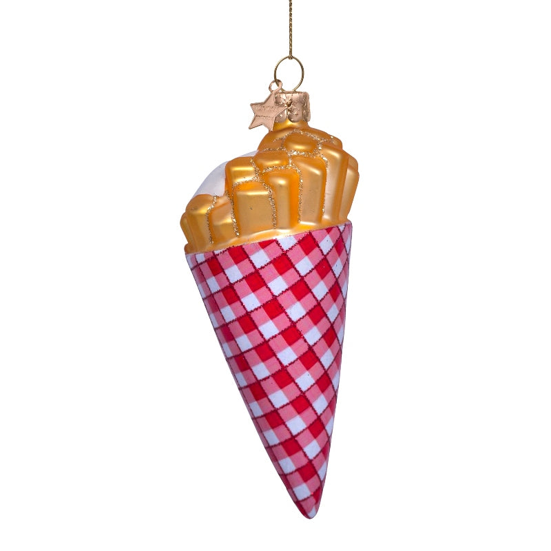 Vondels Glasornament Fries with Mayonnaise H11cm