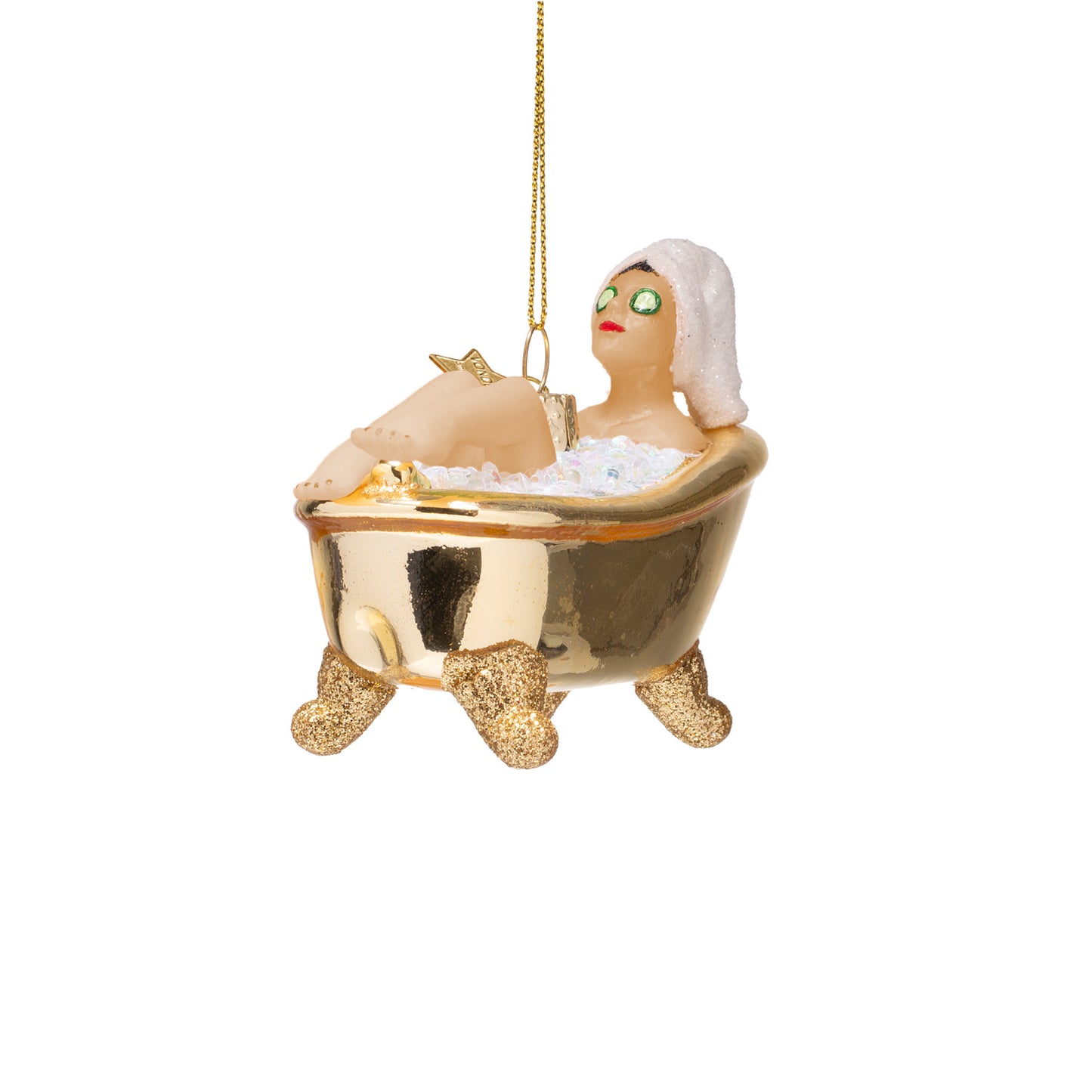 Vondels Glasornament Woman in Shiny Gold Bath H6cm