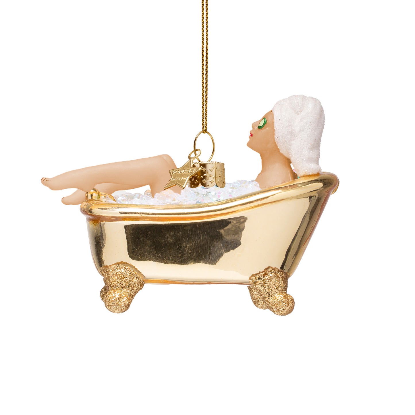 Vondels Glasornament Woman in Shiny Gold Bath H6cm