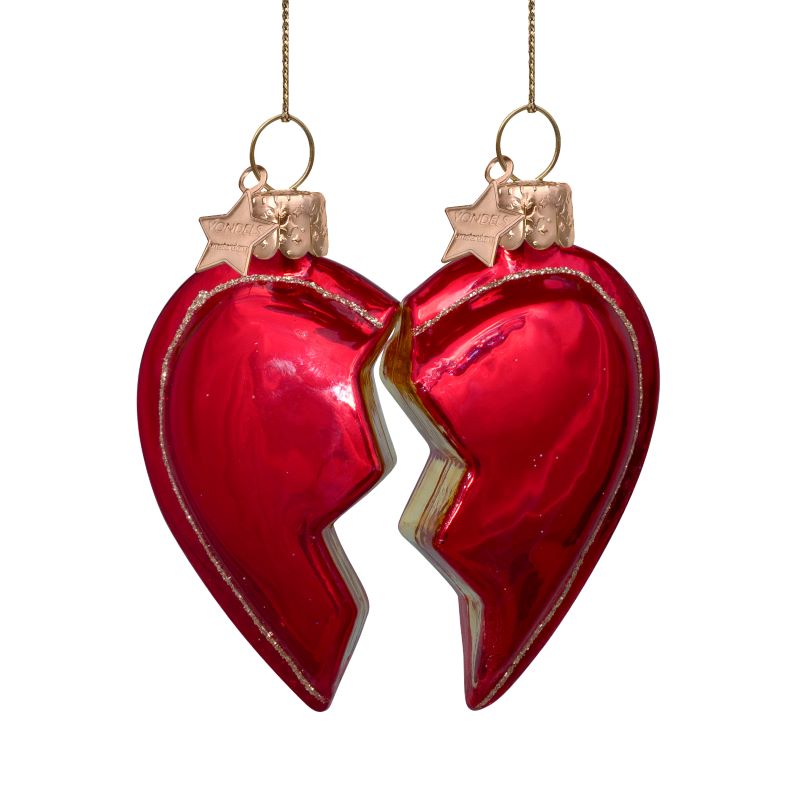 Vondels Glasornament Set of Best Friends Heart H8,5cm