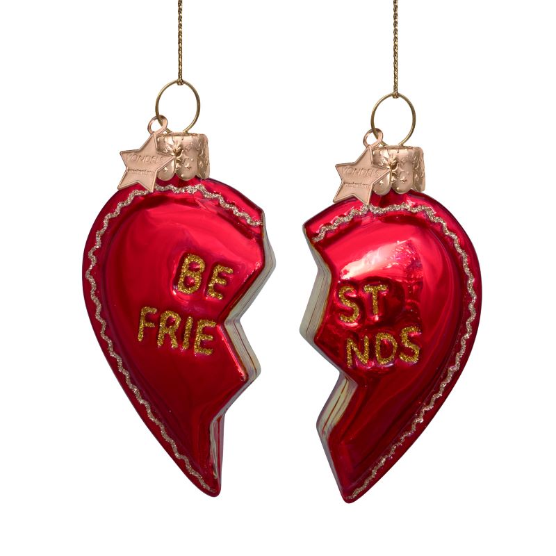 Vondels Glasornament Set of Best Friends Heart H8,5cm