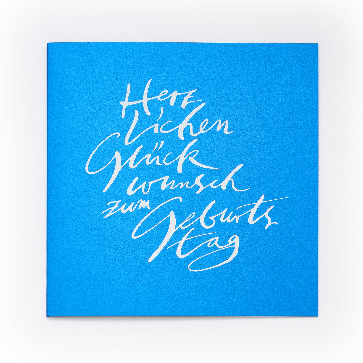 Bethge Grußkarte Geburtstag Kalligrafie Metallic Blau