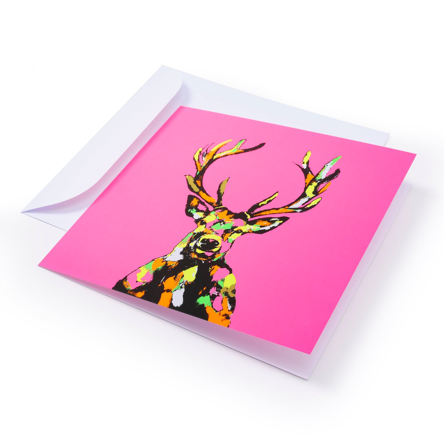 Bethge Grußkarte Hirsch Neon Pink von Isabelle Stremme