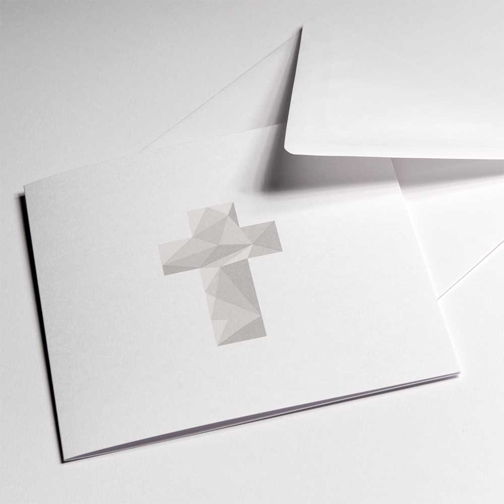Bethge Grußkarte Kreuz Polygon