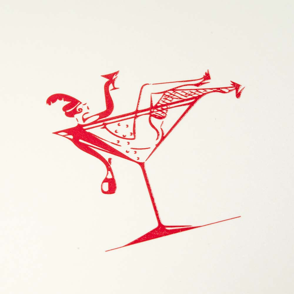 Bethge Grußkarte Lady in Champagne Rot