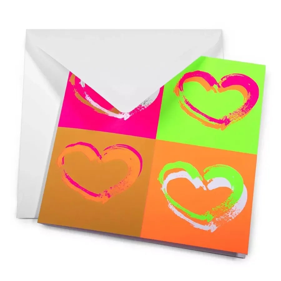 Bethge Grußkarte Passion Hearts Pop Art Neon