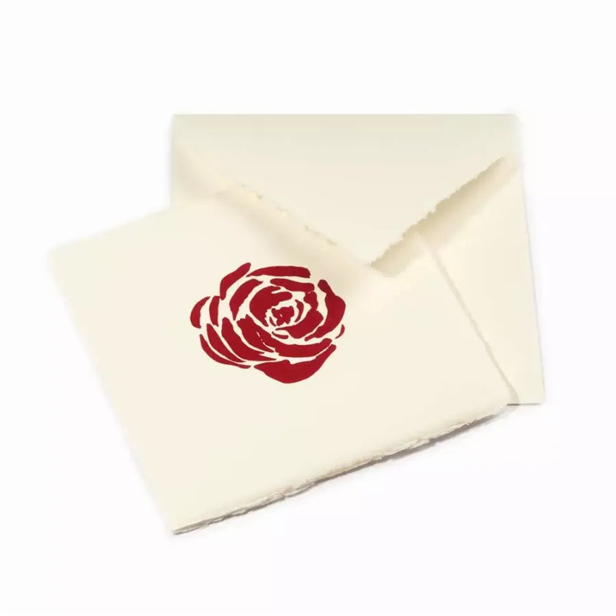 Bethge Grußkarte Rose Bütten