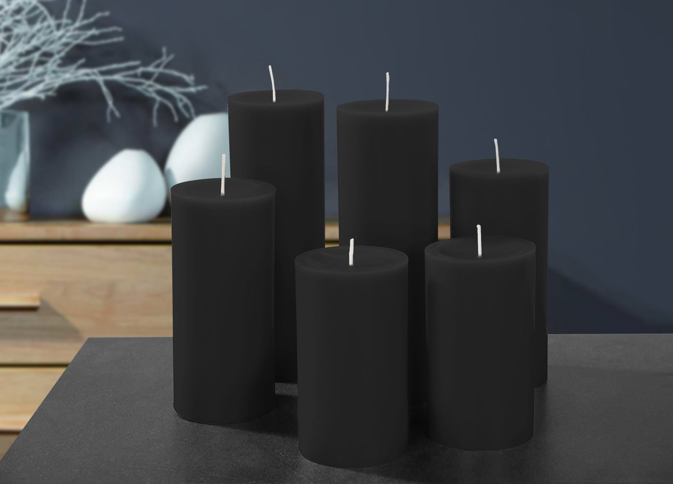 Engels Kerzen Stumpenkerze 8x20 Schwarz