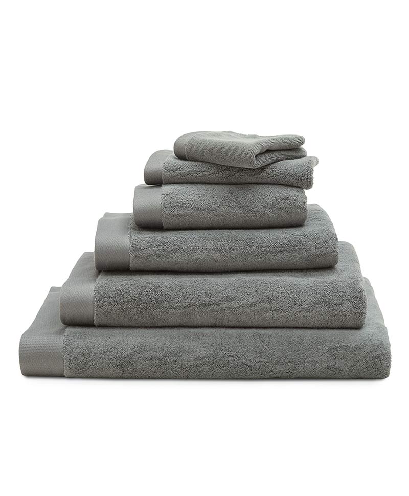 LUIZ Grace hochfloriges Luxushandtuch mit beidseitigem Satinabschluss, 100% Bio Baumwolle