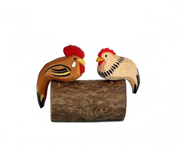 Lotte Sievers-Hahn Krippenfiguren 12cm, Hähnchen 4,5cm