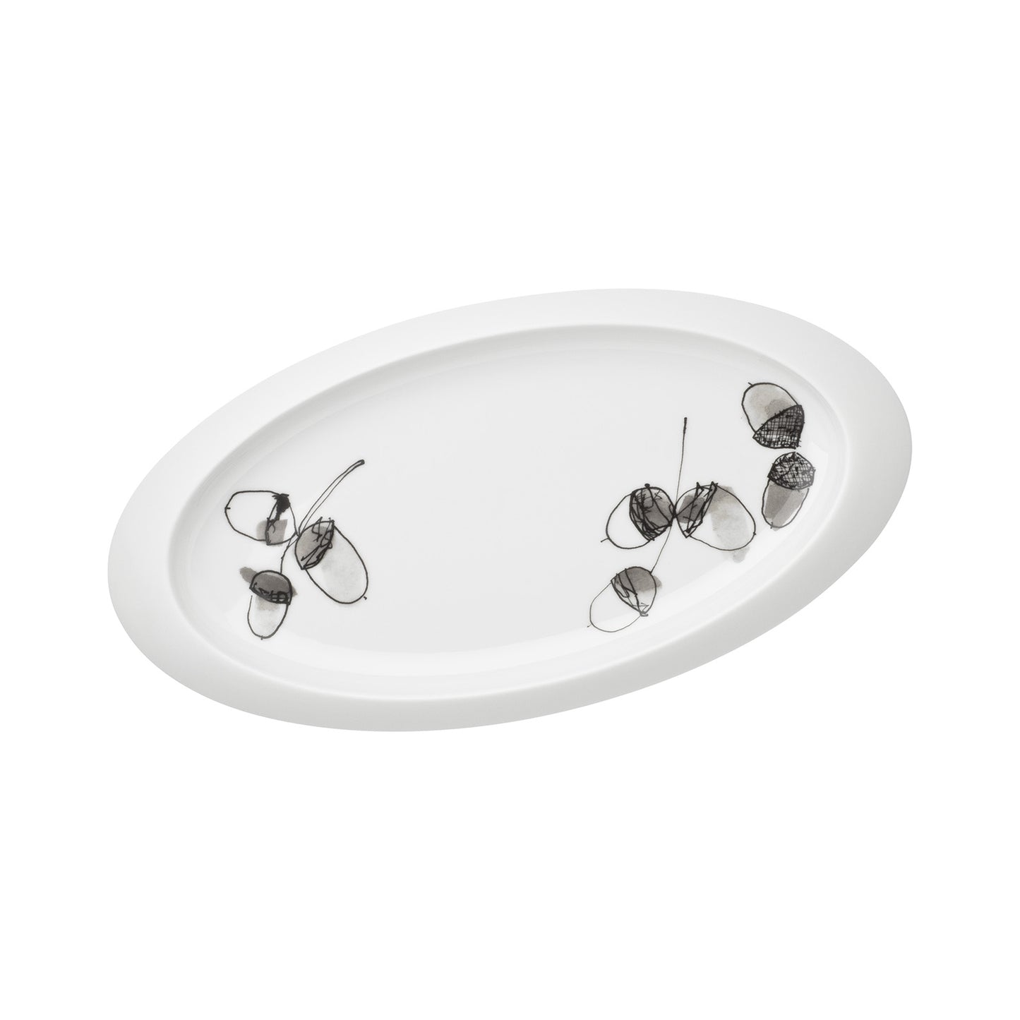 Hering Berlin Piqueur Platte oval klein - Dekor Eicheln