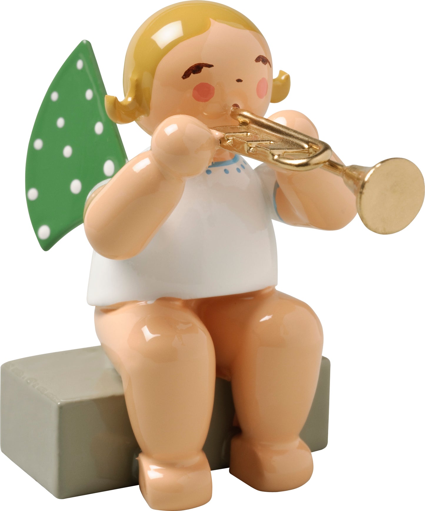 Wendt & Kühn Engel mit Trompete sitzend