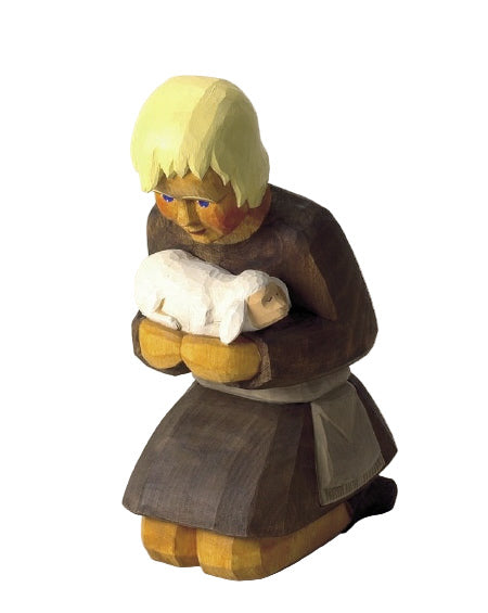 Lotte Sievers-Hahn Krippenfiguren 24cm, Hirte mit Lamm 14cm