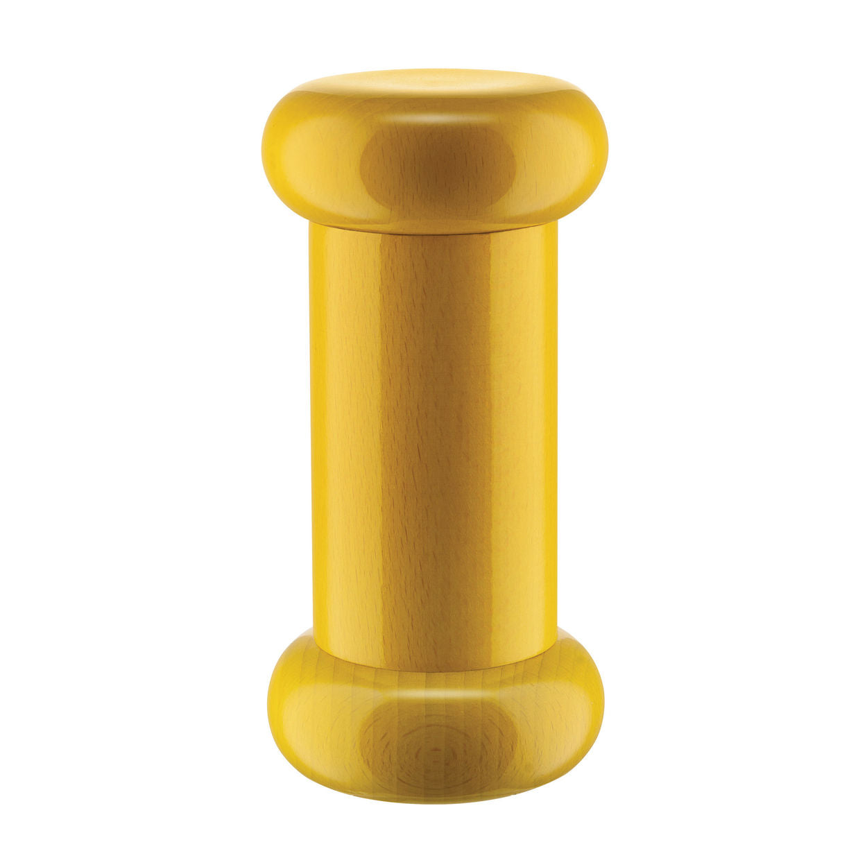 Alessi 100 Values Collection Salz-/Pfeffer- und Gewürzmühle aus Buchenholz, gelb