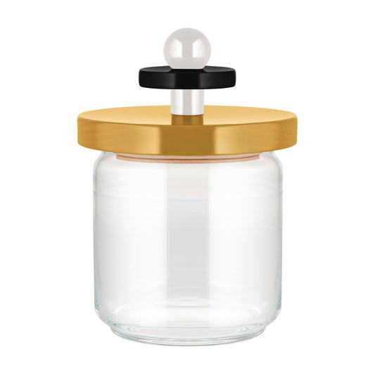 Alessi 100 Values Collection Küchendose aus Glas mit Deckel aus Buchenholz,ES16