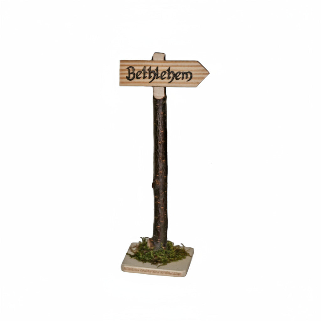 Lotte Sievers-Hahn Krippenfiguren 12cm, Wegweiser „Bethlehem", 13cm (Typ 1)