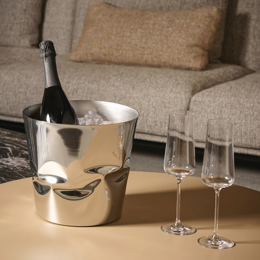 Alessi Compressioni, Weinkühler aus Edelstahl 18/10