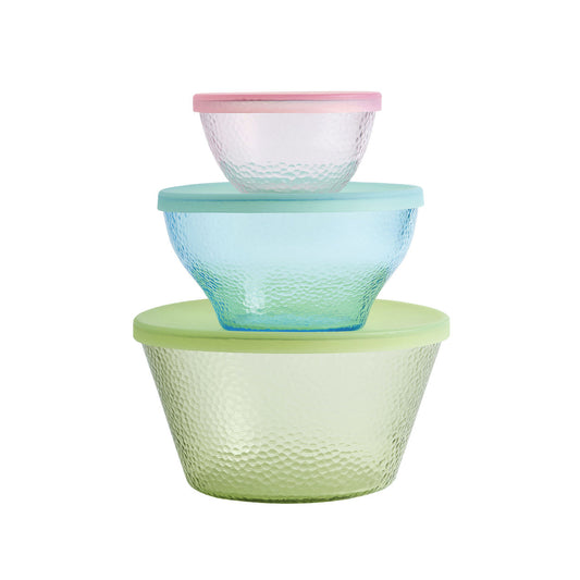 Alessi Fresco 3er-Set Glasbehälter mit Silikondeckeln