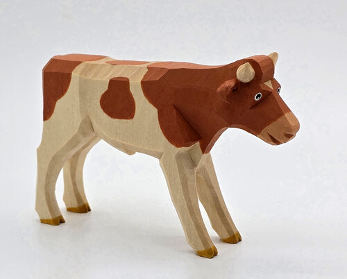 Lotte Sievers-Hahn Krippenfiguren 12cm, Ochs braun gefleckt 6,5cm