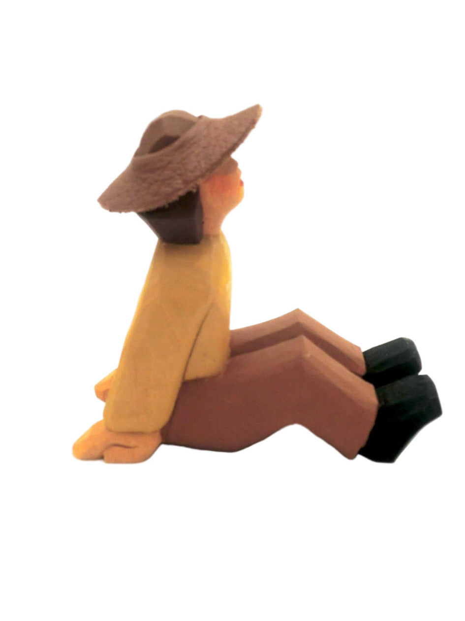 Lotte Sievers-Hahn Krippenfiguren 12cm, Hirte sitzend 7cm