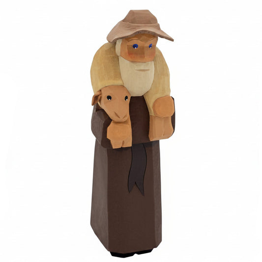 Lotte Sievers-Hahn Krippenfiguren 12cm, Schäfer mit Schaf und Hut, 12 cm (Typ 1)