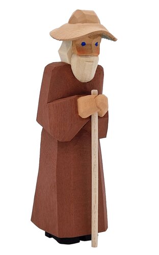 Lotte Sievers-Hahn Krippenfiguren 12cm, Schäfer mit Stock und Hut 12cm