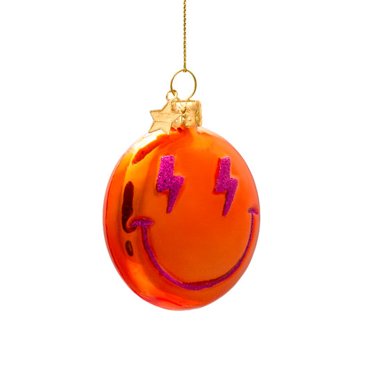 Vondels Glasornament Orange Smiley H7,5cm