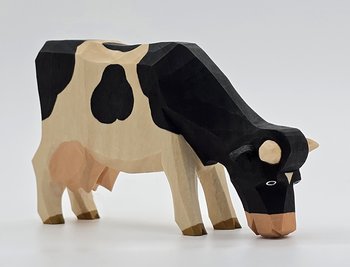 Lotte Sievers-Hahn Kuh, fressend,schwarz gefleckt, passend zu den 12cm Figuren