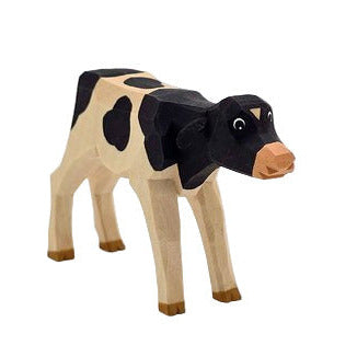 Lotte Sievers-Hahn Krippenfiguren 12cm, Kalb, stehend, schwarz gefleckt, 6 cm (Typ 1)