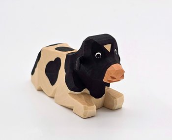 Lotte Sievers-Hahn Kalb,schwarz gefleckt ,liegend, passend zu den 12cm Figuren