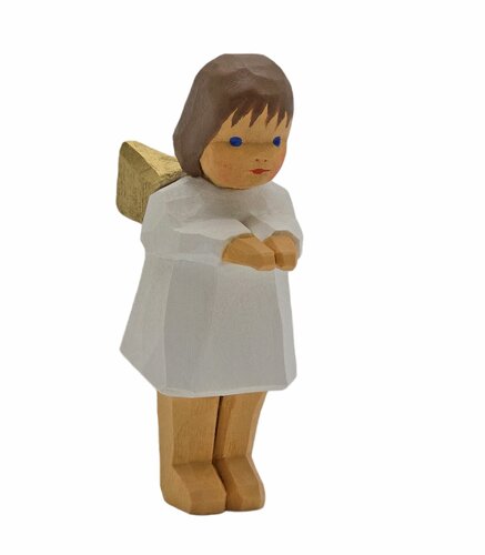 Lotte Sievers-Hahn Krippenfiguren 12cm, Engel neugierig braun 6cm