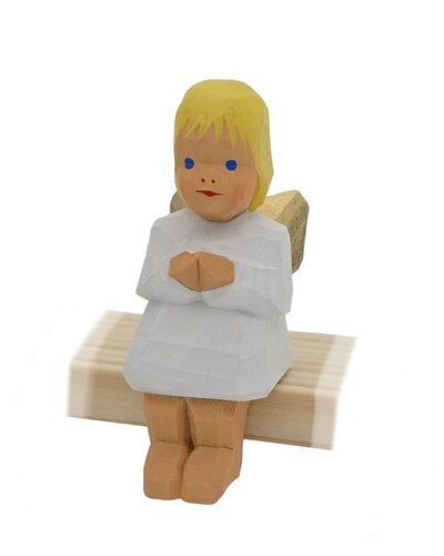 Lotte Sievers-Hahn Krippenfiguren 12cm, Engel sitzend blond 5cm