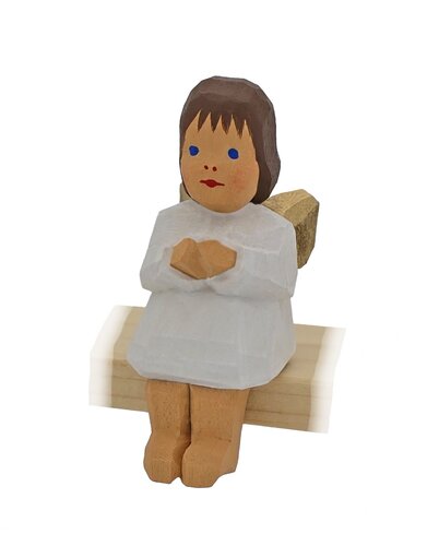 Lotte Sievers-Hahn Krippenfiguren 12cm, Engel sitzend braun 5cm
