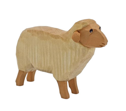 Lotte Sievers-Hahn Krippenfiguren 12cm, Schaf hell Kopf hoch 5cm