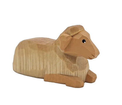 Lotte Sievers-Hahn Krippenfiguren 12cm, Schaf liegend, Kopf hoch, 4 cm