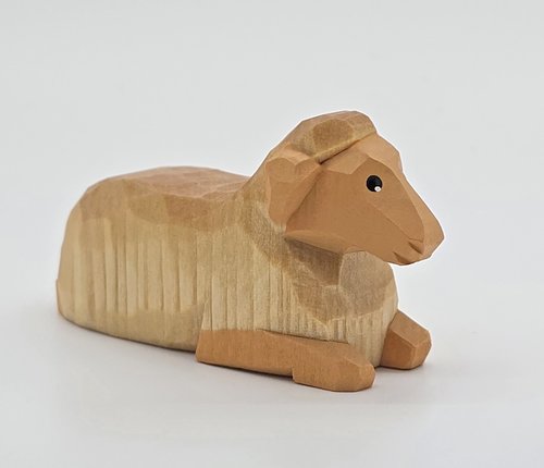 Lotte Sievers-Hahn Krippenfiguren 12cm, Schaf hell liegend 4cm