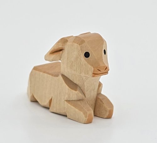 Lotte Sievers-Hahn Krippenfiguren 12cm, Lamm hell liegend 2cm