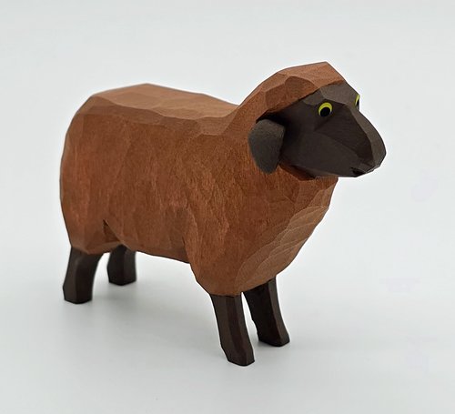 Lotte Sievers-Hahn Krippenfiguren 12cm, Schaf dunkel Kopf hoch 5cm